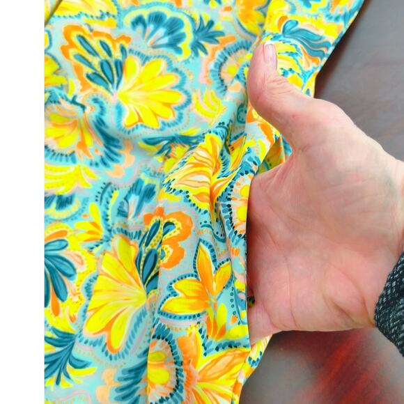 Stella Parker Sundress Women's Sz XL Multicolor Tropical Sleeveless Side Pockets - Picture 7 of 16